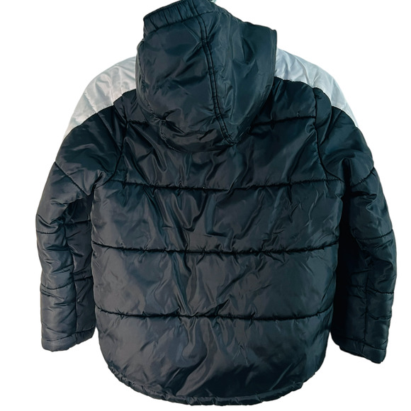 Tommy Hilfiger Kid's Quilted Colorblock Hooded Puffer Jacket Black Size 8 - Picture 4 of 12